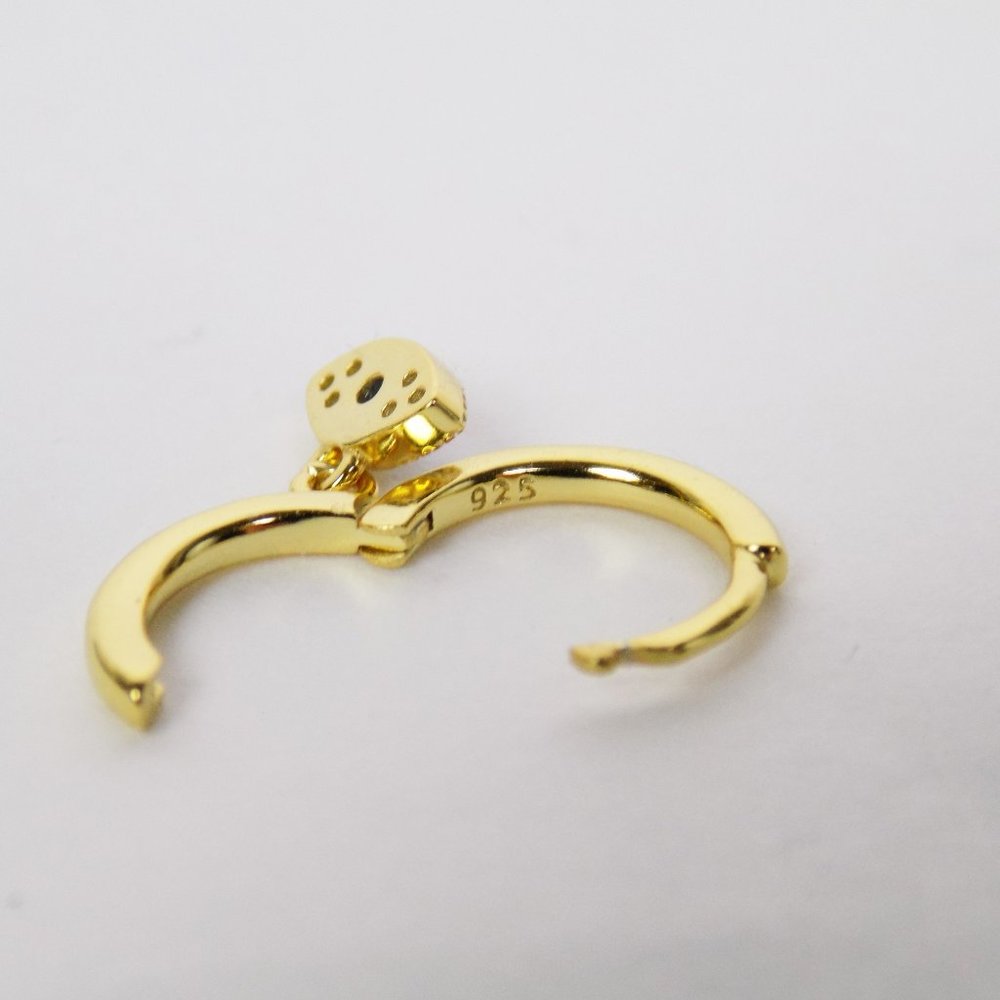evil eye dainty delicate hoops huggies pave CZ - Picture 8 of 10